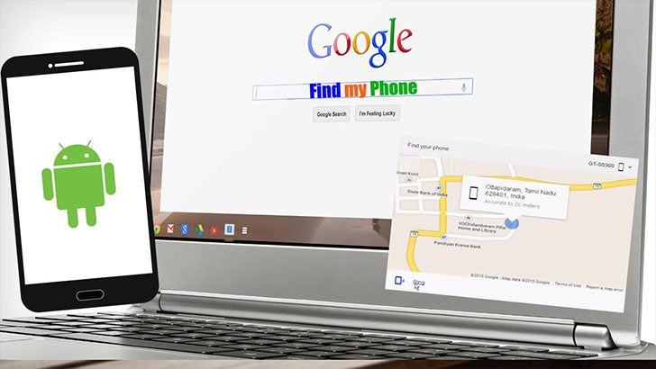 Lihtsalt trüki Google otsingusse fraas «find my phone» ja Google hakkab positsioneerima Sinu telefoni